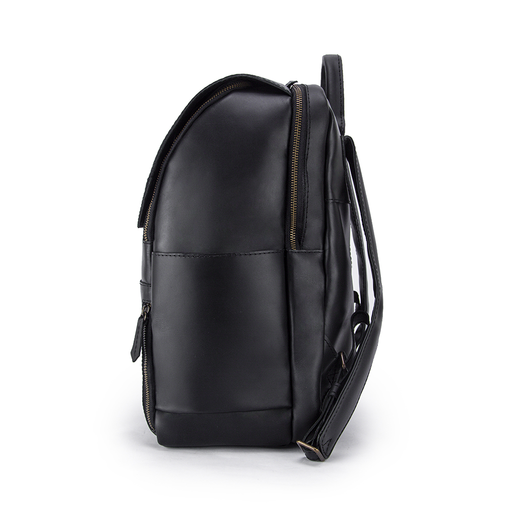 The Minimalist Ink Leather Backpack Side