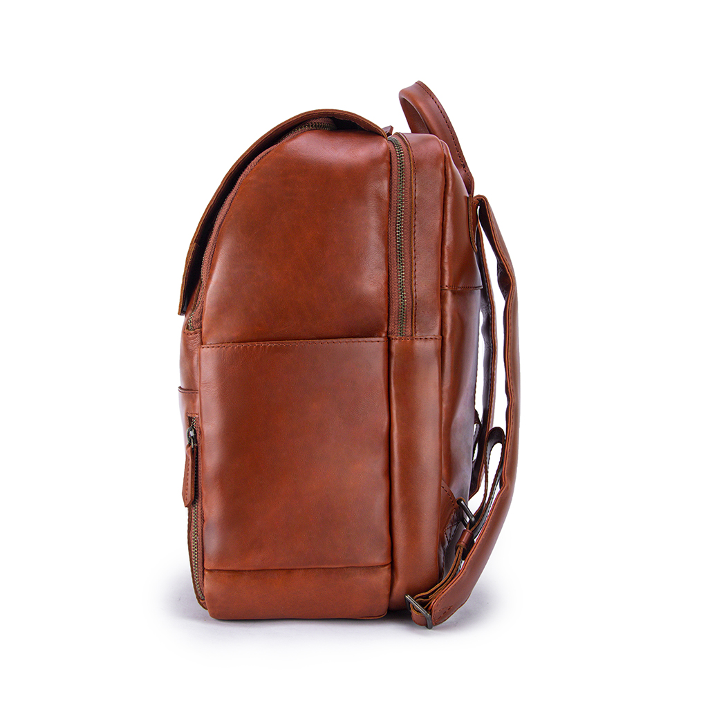 Minimalist Clay Leather Backpack Front Side