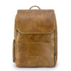 Minimalist Sand Leather Backpack Front